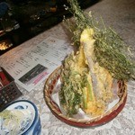 たろっぺ茶屋 - 天ぷら（野菜盛り合わせ（8品）700円）