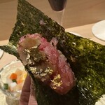 鮨 富かわ - パリッとした 海苔は 風味豊かな 丸山海苔使用