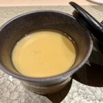 鮨 富かわ - 茶碗蒸し 白魚とゴルゴンゾーラチーズ