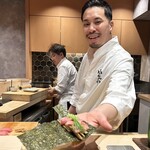 鮨 富かわ - 大トロの手巻き