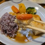 キッチン ブルー グローブ - 人参を添えて