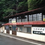大清水食堂 - 店舗外観。正面左側に駐車場（H26.6.28撮影）