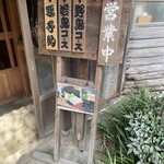 鎌田鳥山 - 入り口横には、千と千尋に出てきた鎌田鳥山の看板が通り過ぎたときのセル画、映画ではこの他に、昔、長沼駅前にあったダイアックスというホームセンターの看板も、車窓に通り過ぎたので、設定は長沼公園で間違いない