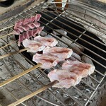 鎌田鳥山 - 若鳥コースの①砂肝と②手羽なか