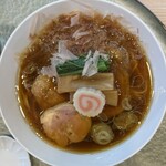 中華そば 深緑 - 極上かつお節の中華そば (知床鶏もも、もろみポーク 1枚) 1500円
      2025年2月17日