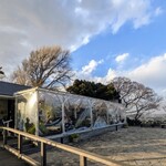 LONCAFE - 外側から見たテラス席♪ビニールシートで覆われてます♪