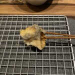 五條家 - カニ味噌系の創作串。何も付けない時は串の方向はソース側を向きません。