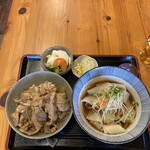 ゆでた亭うどん太郎 - 豚生姜焼き丼セット