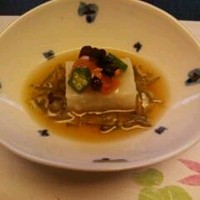山玄茶 - 蓮根羹の雲丹のせ、蓴菜あえ