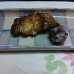 山玄茶 - いさきの付け焼き、しば漬けの大根おろし