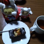 お食事処 多七 - テリーヌショコラとアールグレイ、とんかつ、えびふらいのしっぽ。