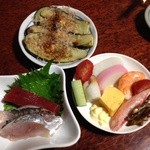 紀八 - お通し６品中の第２弾。お刺身までお通しで来ることも！？