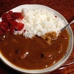 紀八 - カレーライス甘口５００円。甘口、中から、辛口とある時点でレトルトな予感。でもこういう味ってたまに無性に食べたくなるでしょ！？