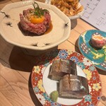 炭火焼き リリー - 和牛ユッケ・鯖棒鮨