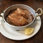 セコンドコース：メインの鶏のバター焼き（フィレンツェ風）