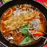 マジックスパイス 東京店 - 「チキンカレー（涅槃）+蝦麩羅（くんぷら）トッピング」