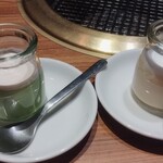 中目黒焼肉 登牛門 - 京都宇治抹茶プリンと九州卵プリン