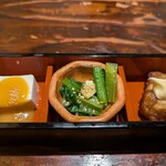 いさおや - お突き出し三種盛り350円かな