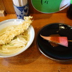 中村うどん - ひやひやに穴子の天ぷらをのせました。