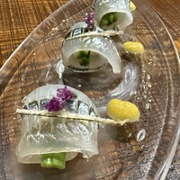 十皿 - 淡路島産　サヨリとアスパラのカルパッチョ