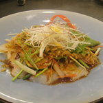 和風花紋 - 鯛刺身の中華風ｿｰｽかけ