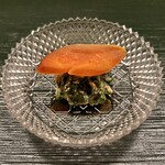 麻布室井 - 芹の胡麻和えと唐墨