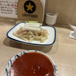 モツの朝立ち - せんまい刺し　酢みそ