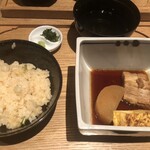 RIVA - 六穀豚と大根と玉子のかえし煮と
      ミルキークイーンで生姜と芹の土鍋ご飯
      
