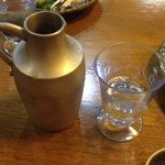 明石旬楽よもぎ - 日本酒一献「黒龍」錫の器で