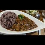 キッチン ブルー グローブ - 昨年１２月のハッシュドビーフは、黒米添え