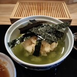 天ぷら上村 - 海老のかき揚げの茶漬け