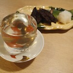 すし酒場 握わい - 某日本酒(笑)と鮪血合いの一夜干し