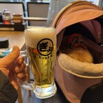 餃子酒場 たっちゃん - 生ビール　５２８円→２８０円（ハッピーアワー価格）