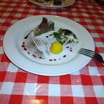 OSTERIA NAKANO - くるみのケーキ　オレンジシャーベット　　　　　　　　３つが組合わさりドルチェはこのお店が最高に満足出来ます