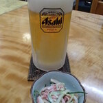 みさき庵 - 生ビール　お通し