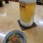 みさき庵 - 生ビール　お通し