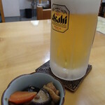 みさき庵 - 生ビール　お通し