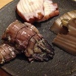 たかおか - 先付け三種/蛸、鮑、蝦蛄