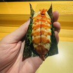 鮨shizuku 西天満 - エビマヨ手巻き(絶品です)