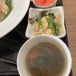 CHINESE DINING 瑞 - 中華スープ・小松菜と奥久慈卵炒め・杏仁プリン