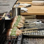 やきとり右響 - ささみ✨ 焼き風景✨