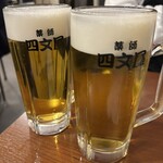 四文屋 - 生ビールで「おつかれ〜‼️」