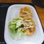 麺紡 - とり天と野菜サラダにはマヨ