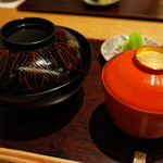 虎白 - お食事 味噌汁 香の物