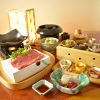 ミニ懐石　料理5品 /A5天草黒毛和牛出汁しゃぶ・造り二種・炊き込みご飯・甘味など