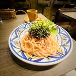 cafe＆bar FUMO - 燻製たらこスパゲティ。大盛り。