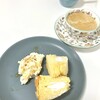 M's Cafe - ラヴィアンローズベーカリーのクリームシフォンケーキ、ホットコーヒー