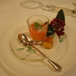 レストラン・パッション - 赤ピーマンのムース　アンチョビのパイ(正式名称は不明)。