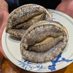 馳走西健一 - リゾットに使用される巨大な鮑。