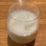 ステーキハウス アパッチ - 芋焼酎ロック牛乳割り ※ 牛乳はコーンスープ用の特別なもの